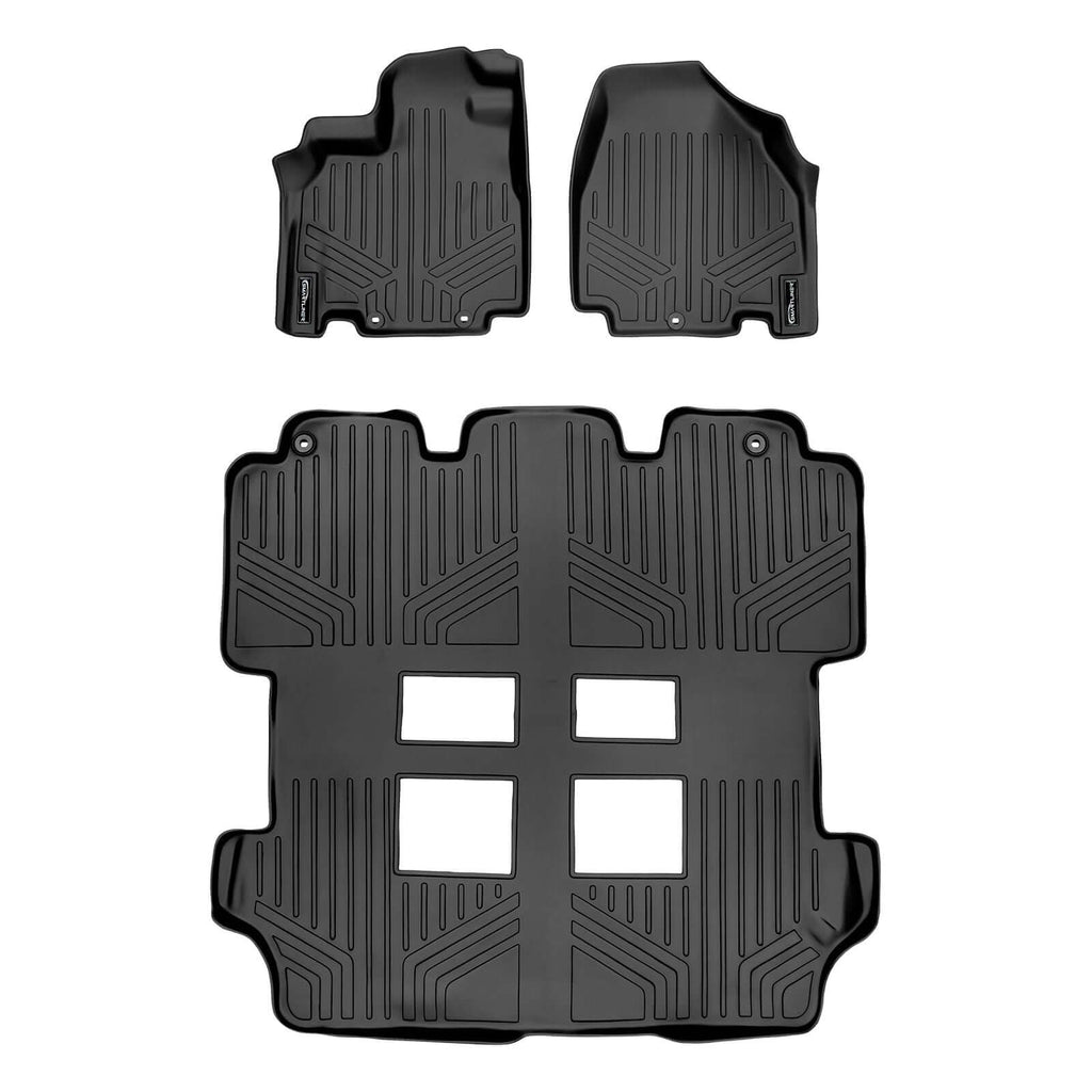 SMARTLINER SA0103/B0103 2 Row Floor Liners 2011-2017 Honda Odyssey Black