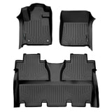 SMARTLINER Custom Floor Mats 2 Row Liner Set Black Compatible With 2014-2021 Toyota Tundra CrewMax Cab (with Coverage Under 2nd Row Seat)
