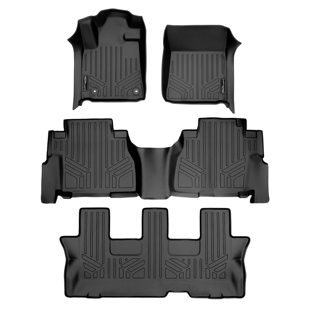 SMARTLINER SA0108/B0272/C0272 3 Row Floor Liners  2012-2022 Toyota Sequoia Black