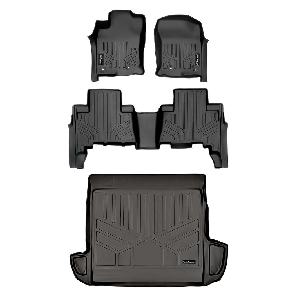 SMARTLINER SA0120/B0120/D0208 2 Row Floor Liners & Cargo Liner behind the 2nd Row Seats 2013-2022 Toyota 4Runner (Fits Only 5 Passenger Vehicles No Sliding Tray) Black