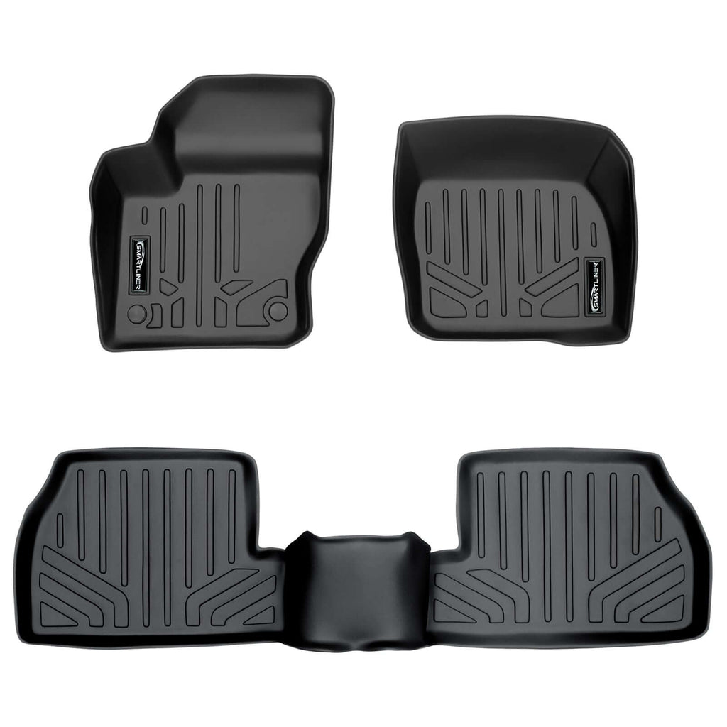 SMARTLINER SA0122/B0122 2 Row Floor Liners 2012-2018 Ford Focus Black