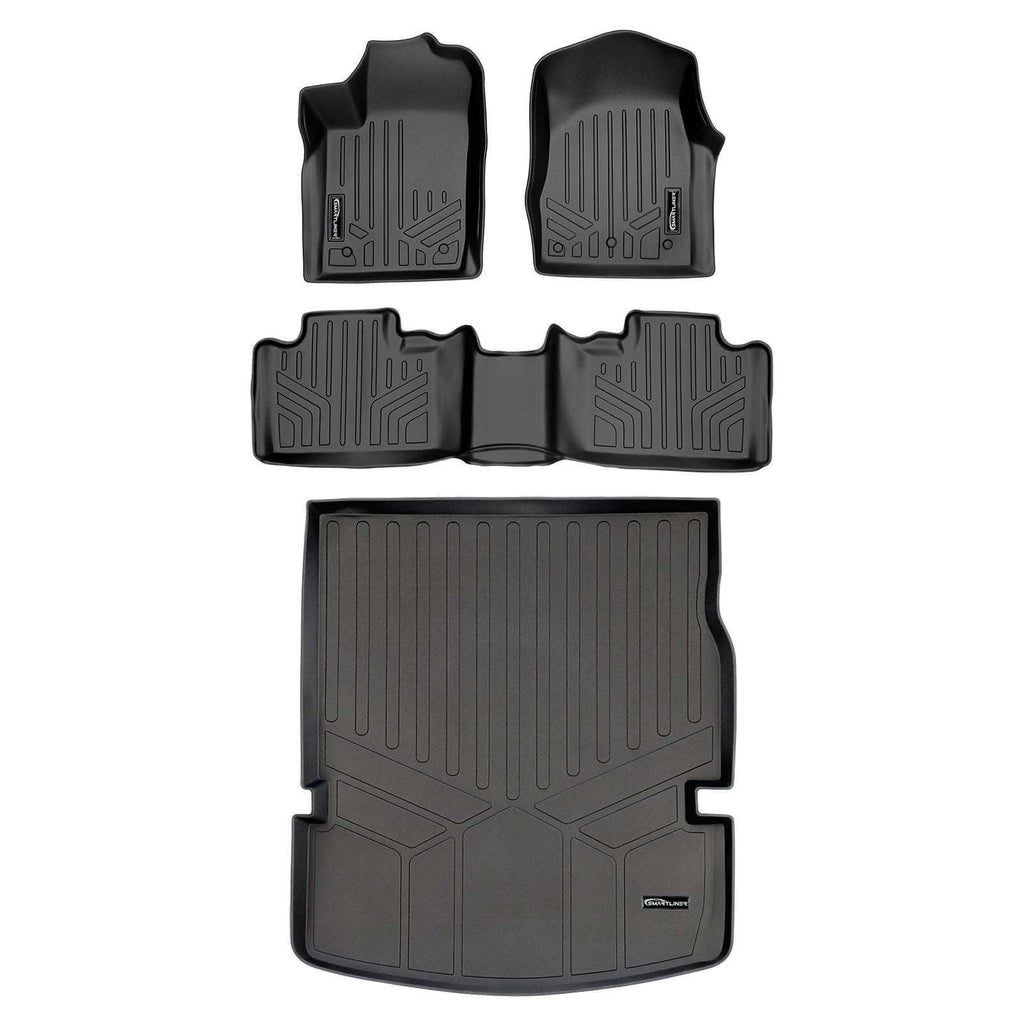 SMARTLINER SA0127/B0071/D0113 2 Row Floor Liners & Cargo Liner behind the 2nd Row Seats 2013-2016 Dodge Durango (With Bench Seat on Second Row)<br > Black