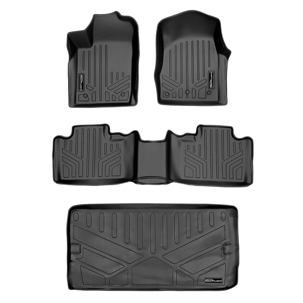 SMARTLINER SA0127/B0071/E0113 2 Row Floor Liners & Cargo Liner behind the 3rd Row Seats 2013-2016 Dodge Durango (With Bench Seat on Second Row)<br > Black