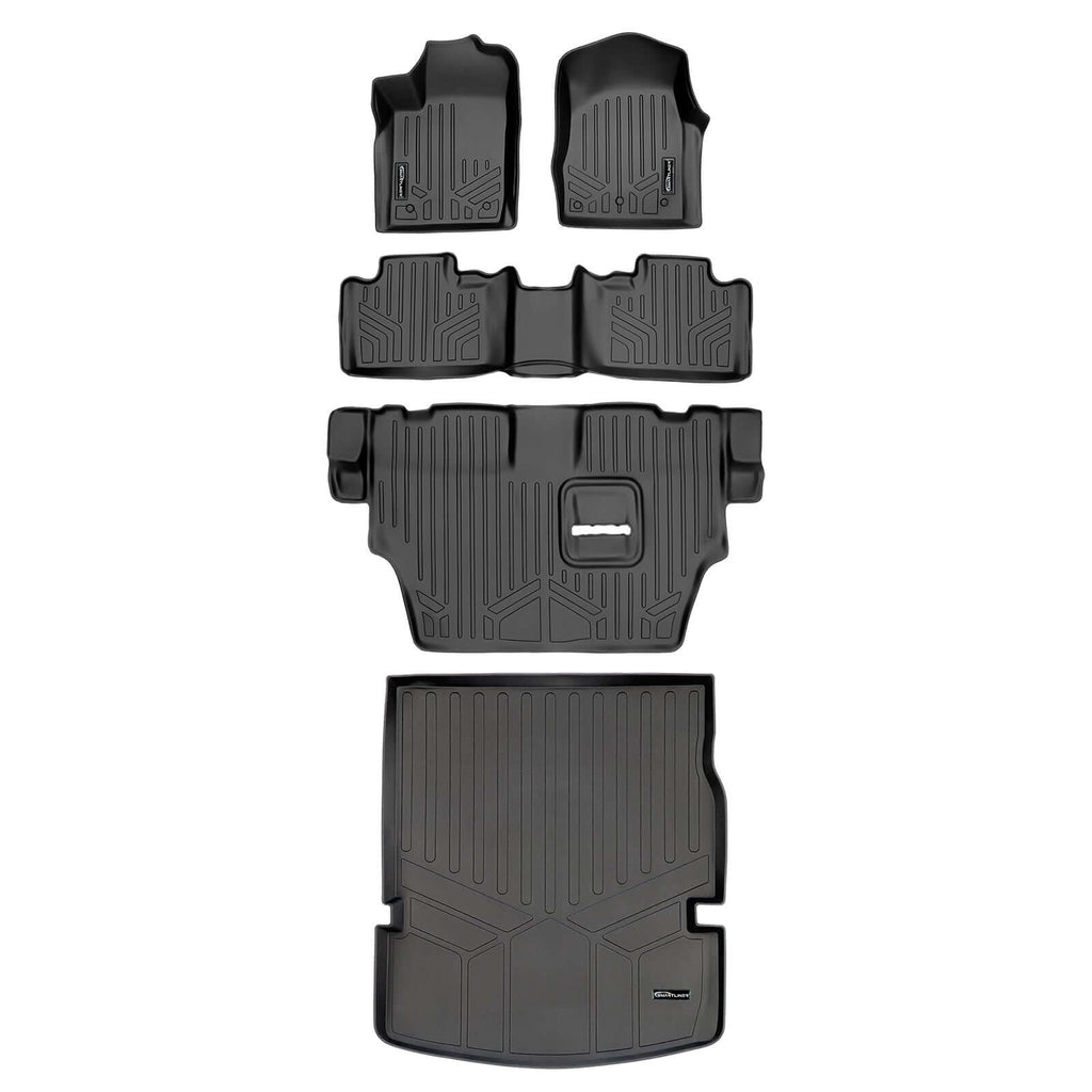 SMARTLINER SA0127/B0071/C0071/D0113 3 Row Floor Liners & Cargo Liner behind the 2nd Row Seats 2013-2016 Dodge Durango (With Bench Seat on Second Row)<br > Black