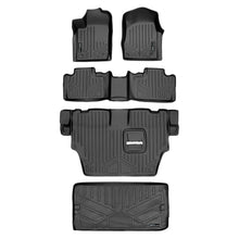 Load image into Gallery viewer, SMARTLINER SA0127/B0071/C0071/E0113 3 Row Floor Liners &amp; Cargo Liner behind the 3rd Row Seats 2013-2016 Dodge Durango (With Bench Seat on Second Row)&lt;br &gt; Black