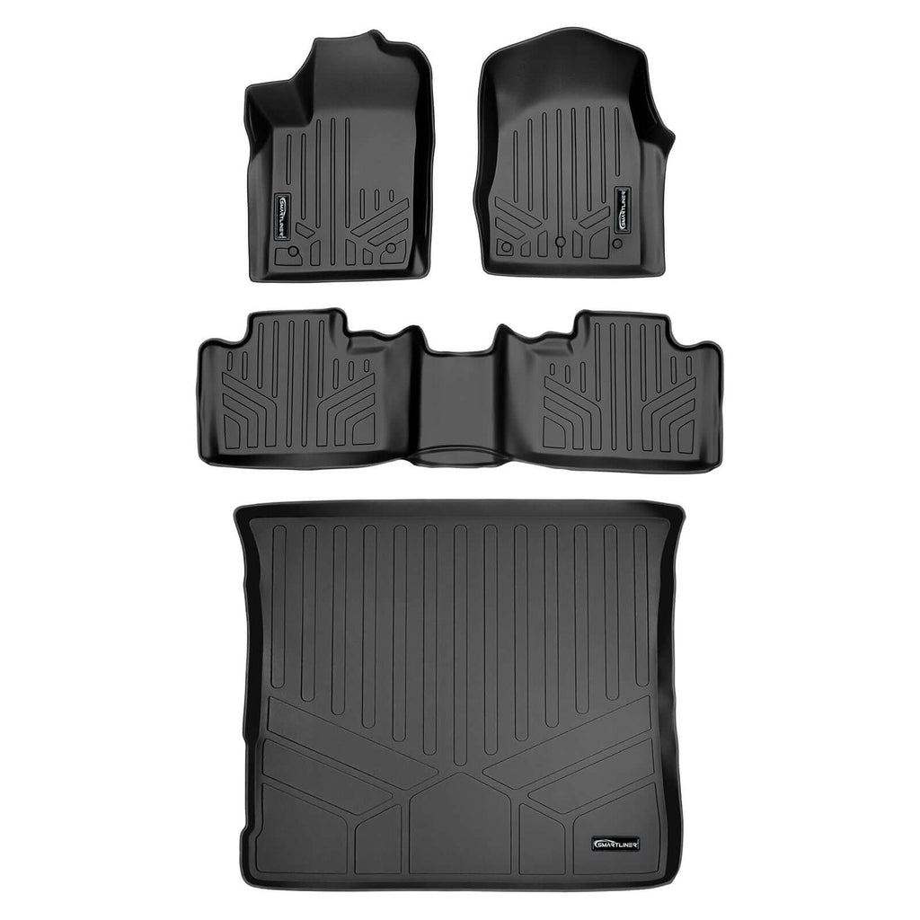 SMARTLINER SA0127/B0071/D0071 2 Row Floor Liners & Cargo Liner behind the 2nd Row Seats 2013-2016 Jeep Grand Cherokee Black