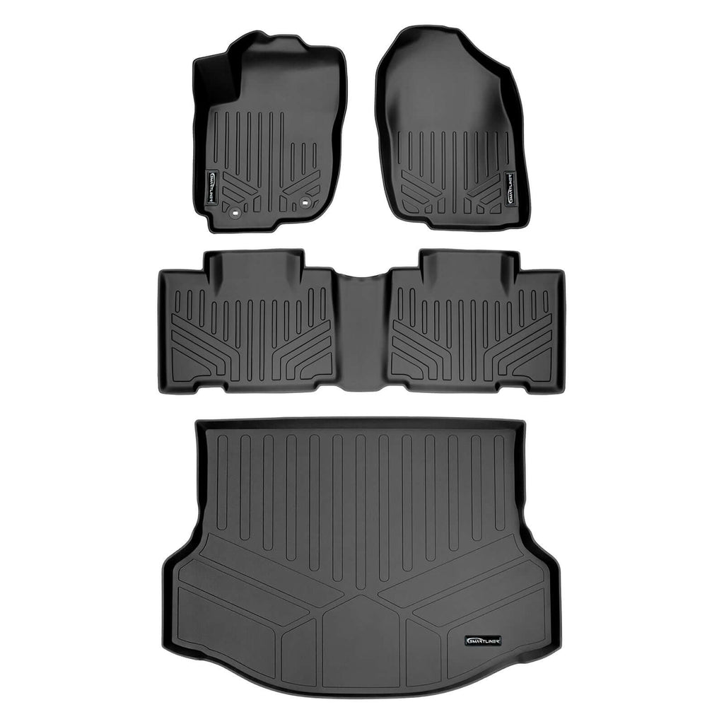 SMARTLINER SA0134/B0134/D0134 2 Row Floor Liners & Cargo Liner behind the 2nd Row Seats 2013-2018 Toyota RAV4 Black