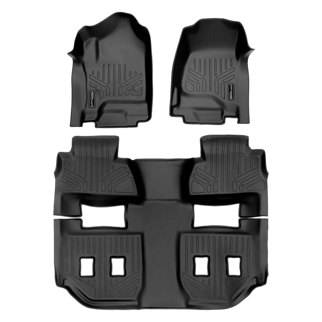 SMARTLINER SA0136/B0159 2 Row Floor Liners 2015-2020 Chevrolet Suburban With Bucket Seats2015-2020 GMC Yukon XL With Bucket Seats Black