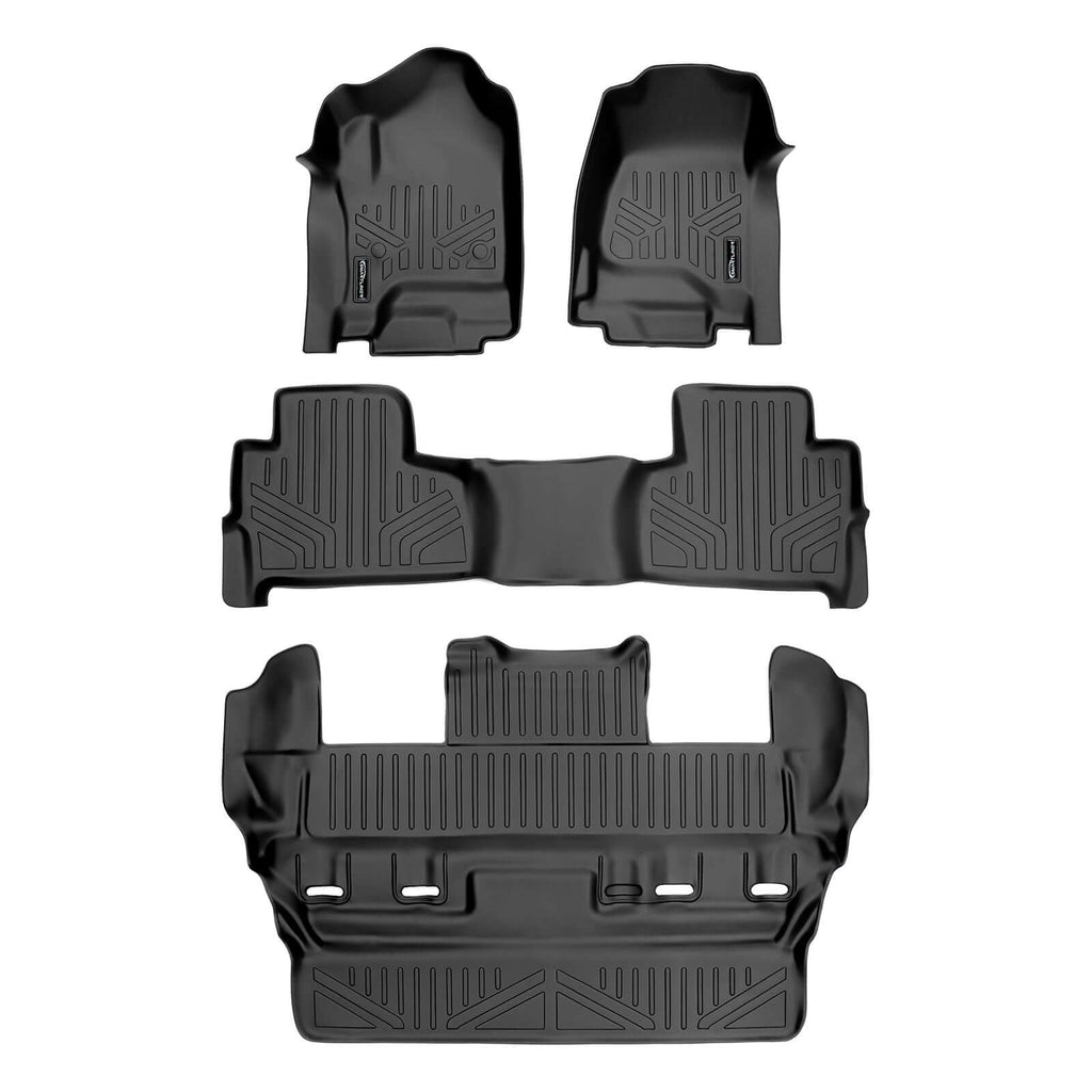 SMARTLINER SA0136/B0153/C0153 3 Row Floor Liners  2015-2020 Chevrolet Tahoe2015-2020 GMC Yukon Black