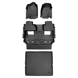 SMARTLINER Custom Fit Floor Mats 2 Rows and Cargo Liner Behind 2nd Row Set Black 2015 Tahoe / Yukon with 2nd Row Bucket Seats
