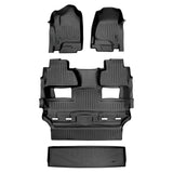 SMARTLINER Custom Fit Floor Mats 2 Rows and Cargo Liner Behind 3rd Row Set Black 2015 Tahoe / Yukon with 2nd Row Bucket Seats