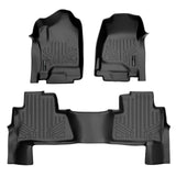 SMARTLINER All Weather Custom Fit Floor Mats 2 Row Liner Set Black Compatible With 2015 Tahoe / Yukon With 2nd Row Bench Seat