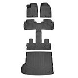 SMARTLINER Floor Mats and Cargo Liner Behind 2nd Row Set Black Compatible With 2014-2019 Highlander with 2nd Row Bucket Seats (No Hybrid)