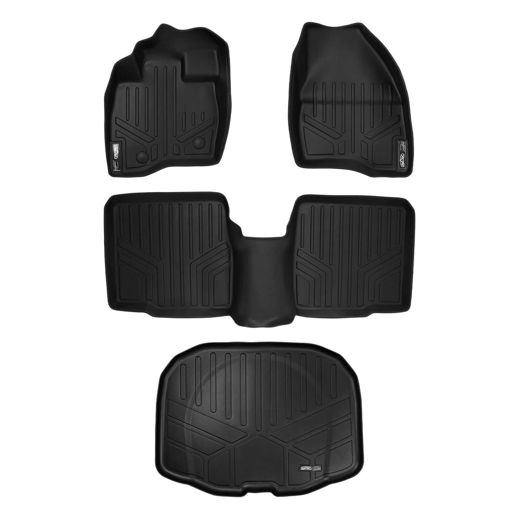SMARTLINER SA0161/B0082/E0082 2 Row Floor Liners & Cargo Liner behind the 3rd Row Seats 2015-2016 Ford Explorer (Without Center Console on Second Row) Black