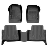 SMARTLINER Custom Fit Floor Mats 2 Row Liner Set Black Compatible With 2015-2022 Chevy Colorado Crew Cab / GMC Canyon Crew Cab