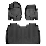 SMARTLINER Custom Fit Floor Mats 2 Row Liner Set Black Compatible With 2015-2022 Ford F-150 SuperCrew Cab with 1st Row Bucket Seats