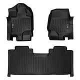SMARTLINER Custom Fit Floor Mats 2 Row Liner Set Black Compatible With 2015-2022 Ford F-150 SuperCab with 1st Row Bucket Seats