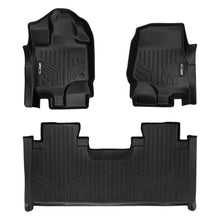 Load image into Gallery viewer, SMARTLINER SA0167-P/B0199 2 Row Floor Liners 2015-2022 Ford F-150 SuperCab With Front Bench Seats Only Black