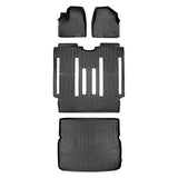 SMARTLINER Custom Fit Floor Mats and Cargo Liner Behind 2nd Row Set Black Compatible With 2015-2021 Kia Sedona 8 Passenger Model Only