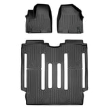 SMARTLINER Custom Fit Floor Mats 2 Row Liner Set Black Compatible With 2015-2021 Kia Sedona 8 Passenger Model Only