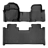 SMARTLINER Custom Fit Floor Mats 2 Row Liner Set Black Compatible With 2015-2022 Ford F-150 SuperCab with 1st Row Bench Seat