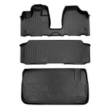 SMARTLINER Floor Mats and Cargo Liner Behind 3rd Row Set Black Compatible With 2008-19 Caravan / Town & Country (with 2nd Row Bench Seat)