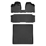 SMARTLINER Floor Mats and Cargo Liner Behind 2nd Row Set Black Compatible With 2008-19 Caravan / Town & Country (with 2nd Row Bench Seat)