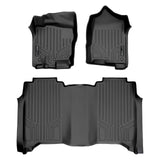 SMARTLINER Floor Mats 2 Row Liner Set Black 2017-2022 Titan / 2016-2022 Titan XD Crew Cab 1st Row Bench Seat Without Toolbox