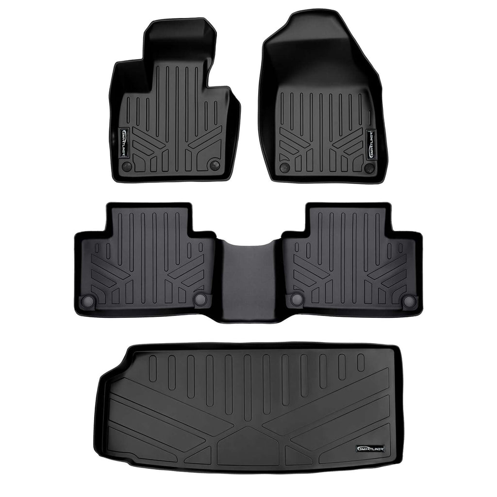 SMARTLINER SA0223/B0633/E0223 2 Row Floor Liners & Cargo Liner behind the 3rd Row Seats 2020-2023 Volvo XC90  Black
