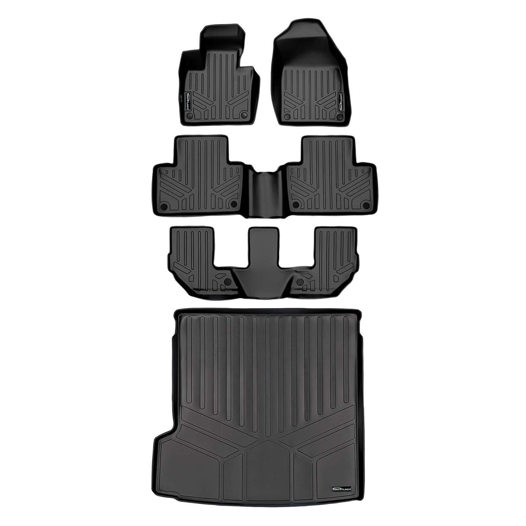 SMARTLINER SA0223/B0223/C0223/D0223 3 Row Floor Liners & Cargo Liner behind the 2nd Row Seats 2016-2023 Volvo XC90 (Does not fit Plugin Hybrid) Black