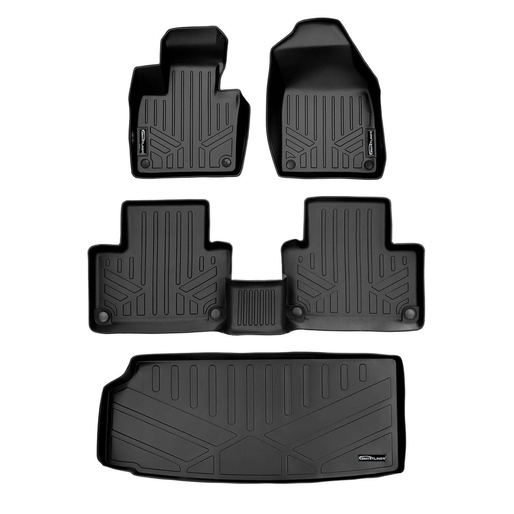 SMARTLINER SA0223/B0611/E0223 2 Row Floor Liners & Cargo Liner behind the 3rd Row Seats 2016-2023 Volvo XC90 (Only Fits Plug-in Hybrid Models) Black