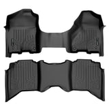 SMARTLINER Floor Mats 2 Row Liner Set Black Compatible With 2012-2022 Ram 1500/2500/3500 Crew (4 Full Size Doors) with 1st Row Bench Seat