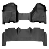 SMARTLINER Custom Fit Floor Mats 2 Row Liner Set Black Compatible With 2012-2022 Dodge Ram 2500/3500 Mega Cab