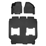 SMARTLINER Custom Fit Floor Mats 3 Row Liner Set Black Compatible With 2017-2024 Chrysler Pacifica Hybrid Model Only