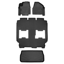 Load image into Gallery viewer, SMARTLINER SA0232/B0349/E0232 2 Row Floor Liners &amp; Cargo Liner behind the 3rd Row Seats 2017-2024 Chrysler Pacifica Black