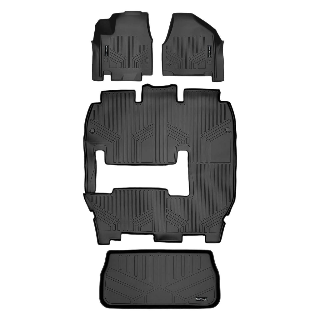 SMARTLINER SA0232/B0359/E0232 2 Row Floor Liners & Cargo Liner behind the 3rd Row Seats 2017-2024 Chrysler Pacifica L Model Only2020 Chrysler Voyager Black