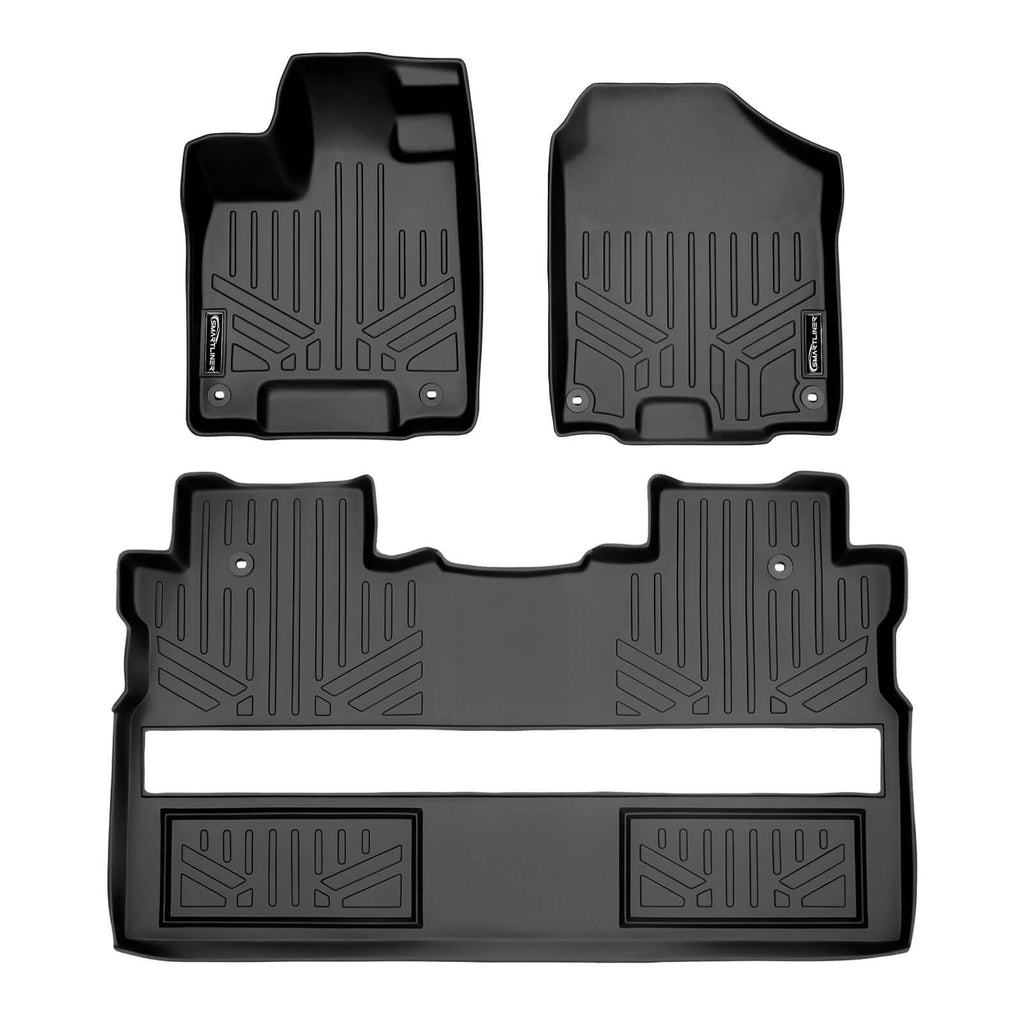 SMARTLINER SA0240/B0240 2 Row Floor Liners 2017-2024 Honda Ridgeline Crew Cab Black