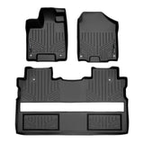 SMARTLINER Custom Fit Floor Mats 2 Row Liner Set Black Compatible With 2017-2024 Honda Ridgeline Crew Cab - All Models