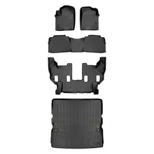 Load image into Gallery viewer, SMARTLINER SA0242/B0242/C0242/D0242 3 Row Floor Liners &amp; Cargo Liner behind the 2nd Row Seats 2017-2018 Nissan Armada With Bucket Seats2011-2013 Infiniti QX56 With Bucket Seats2014-2018 Infiniti QX80 With Bucket Seats Black