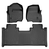 SMARTLINER Custom Floor Mats 2 Row Liner Set Black Compatible With 2017-2022 Ford F-250/F-350 Super Duty SuperCab with 1st Row Bench Seat