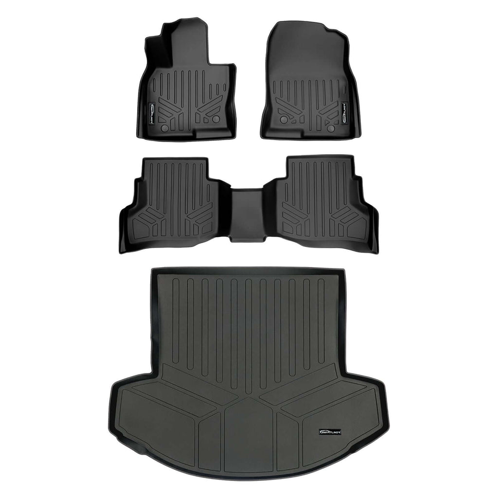 SMARTLINER SA0257/B0257/D0257 2 Row Floor Liners & Cargo Liner behind the 2nd Row Seats 2016-2023 Mazda CX-9 Black