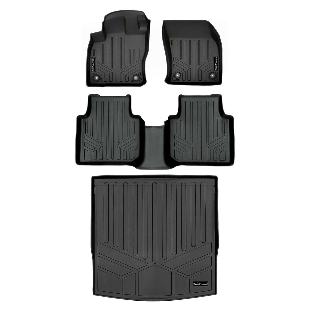SMARTLINER SA0270/B0270/D0270 2 Row Floor Liners & Cargo Liner behind the 2nd Row Seats 2018-2023 Volkswagen Tiguan Black