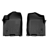 SMARTLINER Floor Mats 1st Row Liner Set Black Compatible With 2008-2010 QX56 / 08-15 Armada / Titan (Only Dual Drivers Side Floor Posts)