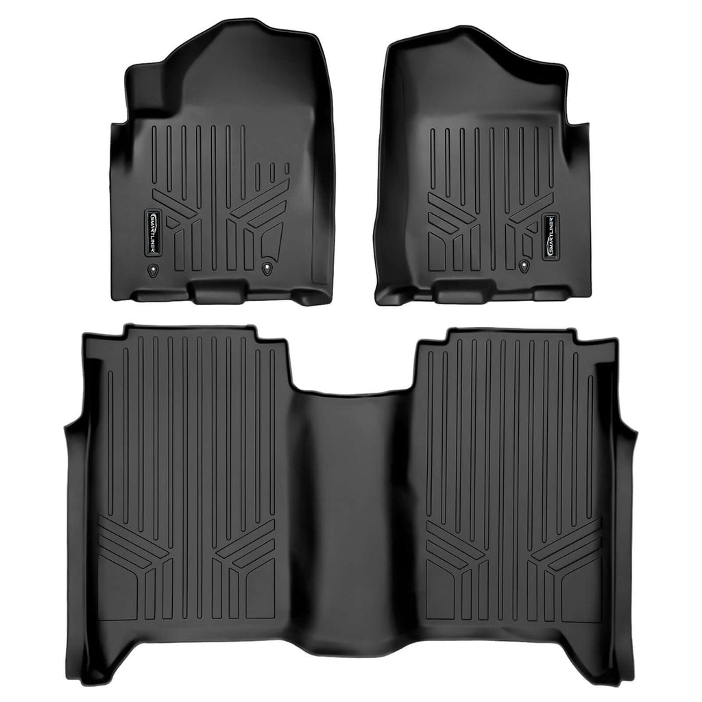 SMARTLINER SA0275/B0275 2 Row Floor Liners 2008-2015 Nissan Titan Crew Cab Black