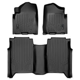 SMARTLINER Custom Fit Floor Mats 2 Row Liner Set Black Compatible With 2008-2015 Nissan Titan Crew Cab (4 Full Size Doors)