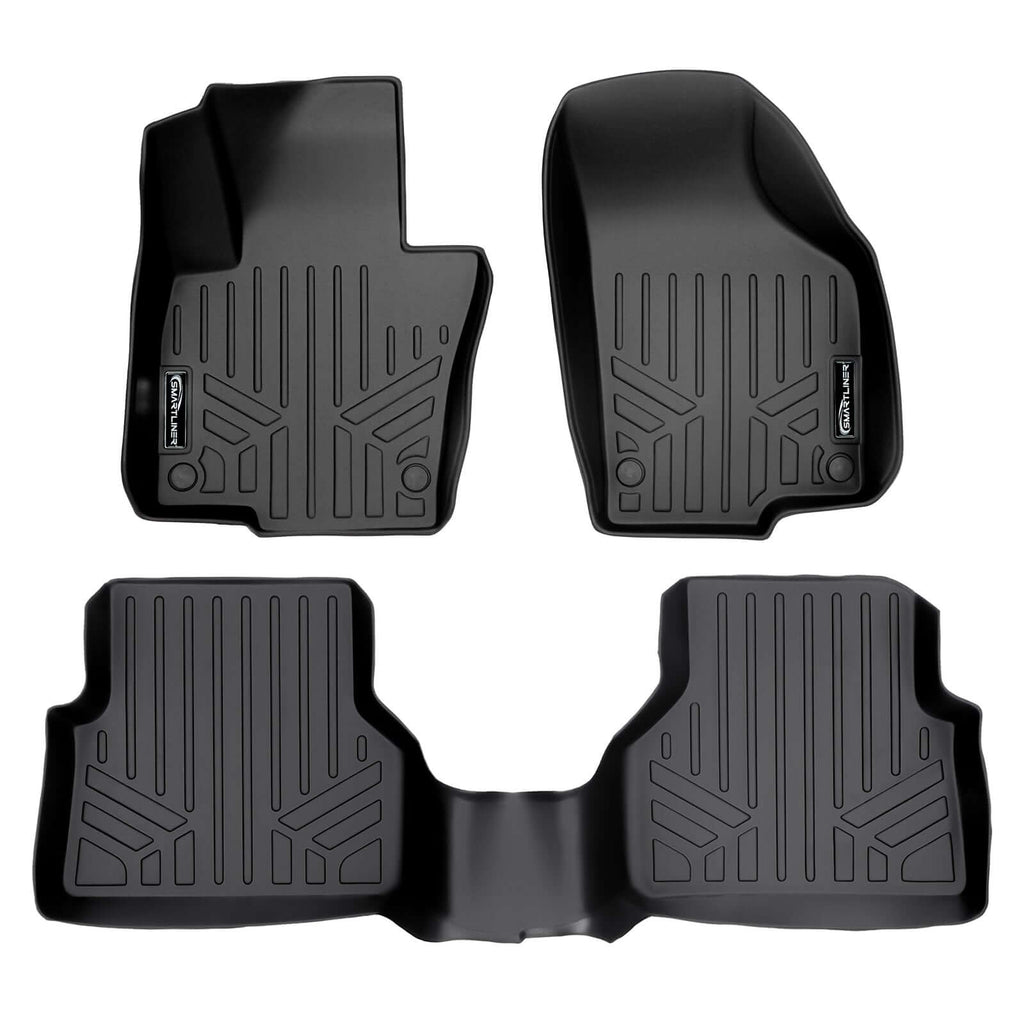 SMARTLINER SA0280/B0280-N1 2 Row Floor Liners 2017-2018 Volkswagen Tiguan Limited Black