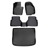 SMARTLINER Custom Fit All Weather Protection Black 2 Row Floor Liners & Cargo Liner behind the 2nd Row Seats Compatible With 2017-2018 Volkswagen Tiguan Limited (Fits all Models)