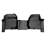 SMARTLINER Floor Mats 1st Row Liner One Piece Black Compatible With Bench Seat 2017-2024 F-250/F-350/F-450 Super Duty Crew Cab / SuperCab