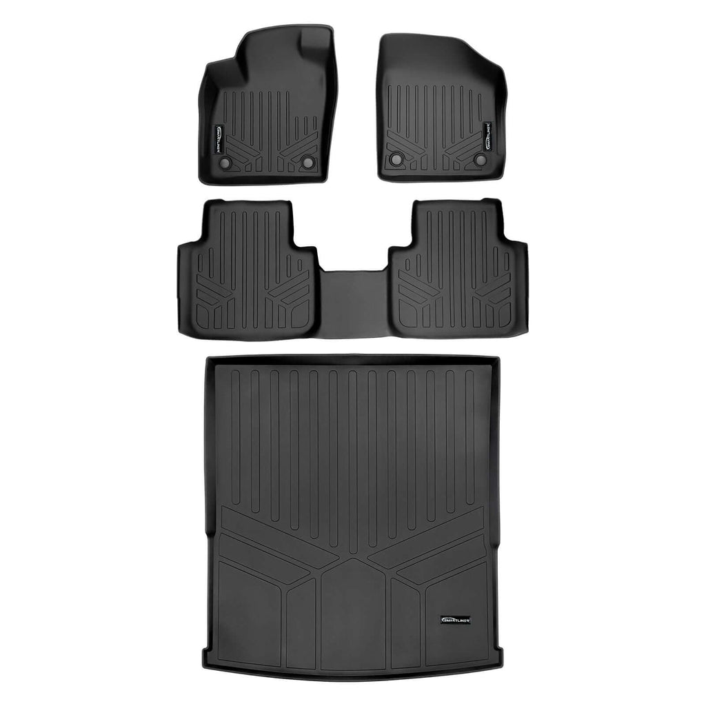 SMARTLINER SA0300/B0300/D0300 2 Row Floor Liners & Cargo Liner behind the 2nd Row Seats 2018-2022 Volkswagen Atlas With 2nd Row Bench Seat Black