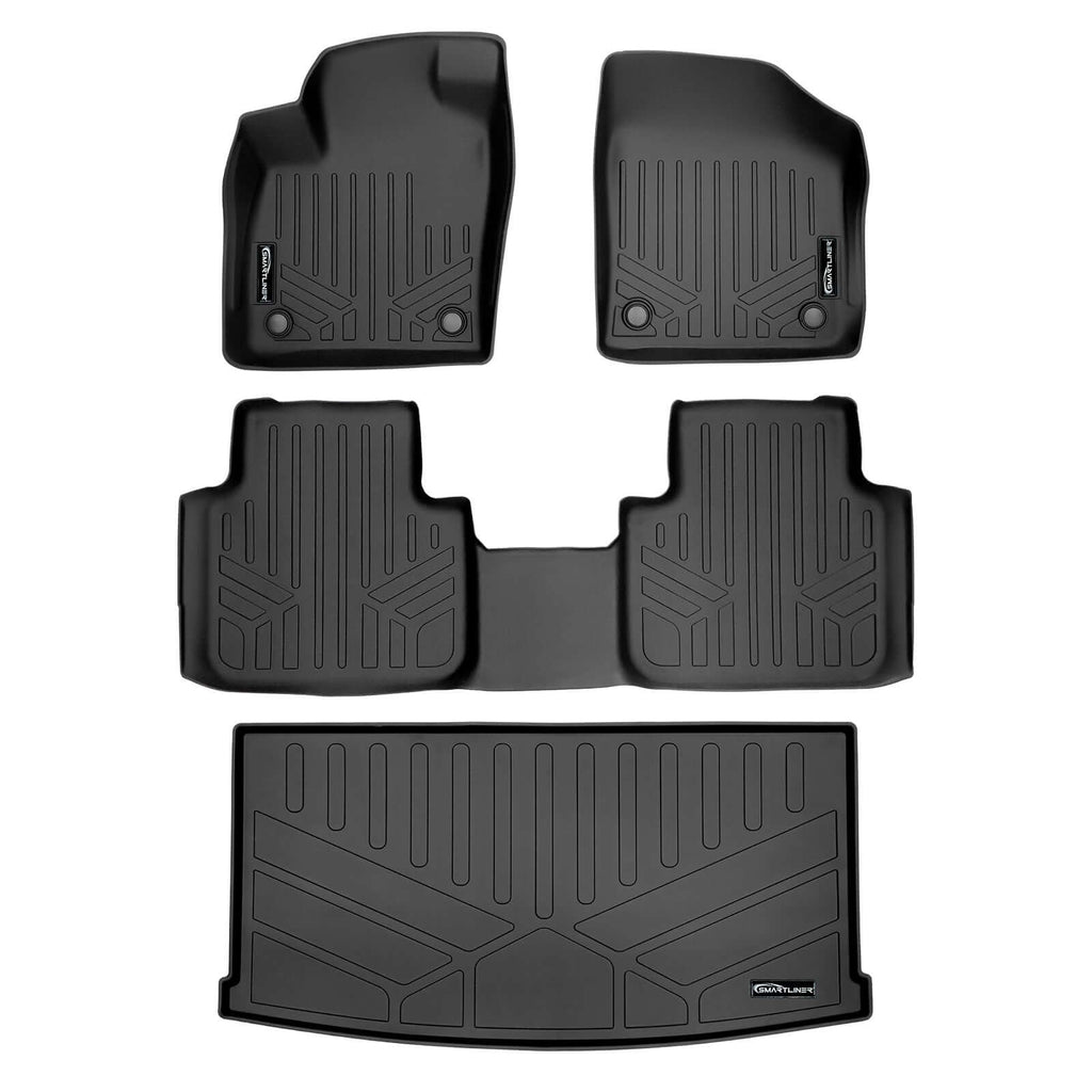 SMARTLINER SA0300/B0300/E0300 2 Row Floor Liners & Cargo Liner behind the 3rd Row Seats 2018-2022 Volkswagen Atlas With 2nd Row Bench Seat Black